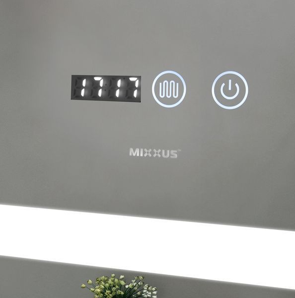 Дзеркало Mixxus LIGHT MR01-70x50 з Led Touch, Anti-fog, димером, регулятором яскравості, годинником (MI6000) MI6000 фото