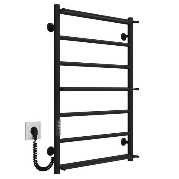 Рушникосушарка електрична Ladder П7 500х800 Deffi нержавіюча сталь (Чорний, JD03, Ліве підключення) C.LK.80.50.7.E.B.L.1 фото