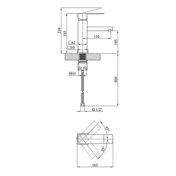 Змішувач для раковини Kroner KRP Edelstahl Kubus - ESG010 Артикул: CV023009 фото