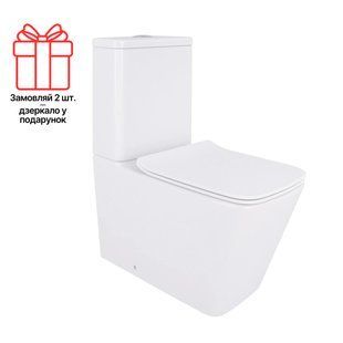 Унітаз-компакт Qtap Crow Eco безобідковий з сідінням Soft-close QTCRO27W48750 QTCRO27W48750 фото