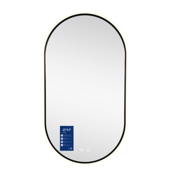 Дзеркало Qtap Scorpio (SC1) з LED-підсвічуванням Touch, з антизапотіванням, з димером, рег. темп. кольору (3000-6500K) Black QTSC500900 QTSC500900 фото
