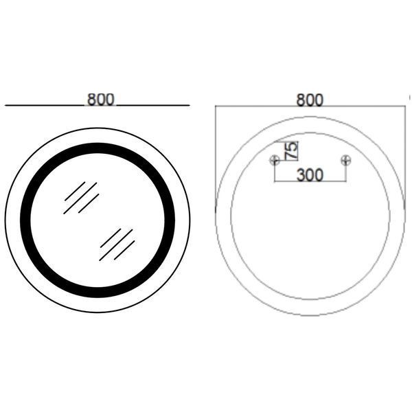 Дзеркало Mixxus PLAIN MC02-80 з Led Touch, Anti-fog, димером, регулятором яскравості, годинником (MI6931) MI6931 фото