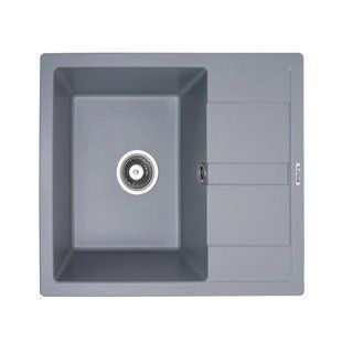 Гранітна мийка для кухні Platinum 5851 ARIA матова Сірий металік 5851ARIA _GrayMet фото