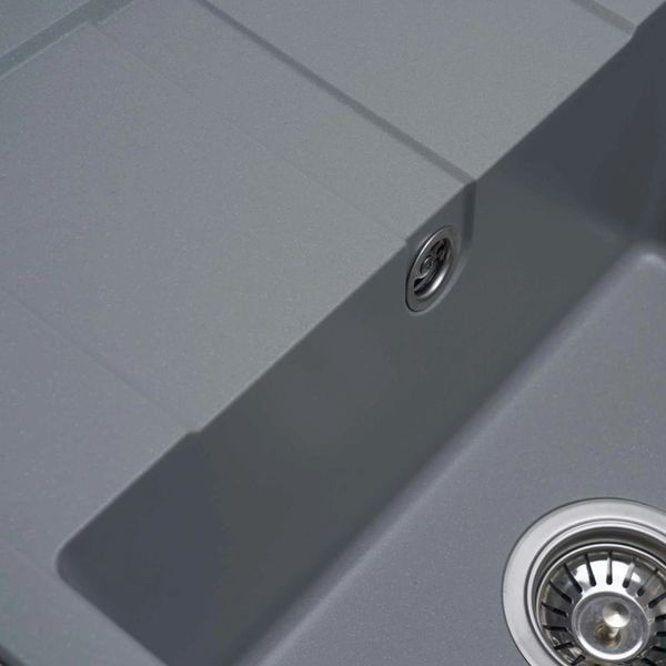 Гранітна мийка для кухні Platinum 5851 ARIA матова Сірий металік 5851ARIA _GrayMet фото