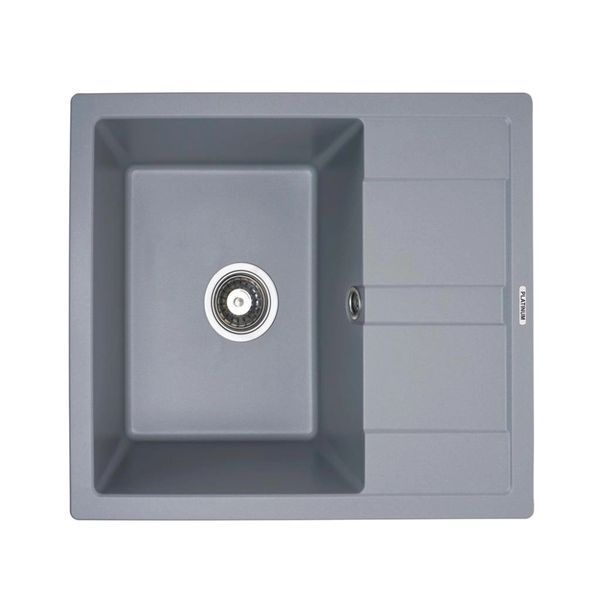 Гранітна мийка для кухні Platinum 5851 ARIA матова Сірий металік 5851ARIA _GrayMet фото