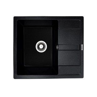 Гранітна мийка для кухні Platinum матова 5851 ARIA Чорний металік 5851ARIA_BlackMetallic фото
