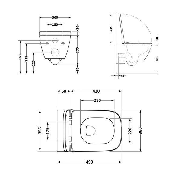 Унітаз підвісний Qtap Robin безобідковий з сідінням Soft-close QT1333046ENRW QT1333046ENRW фото