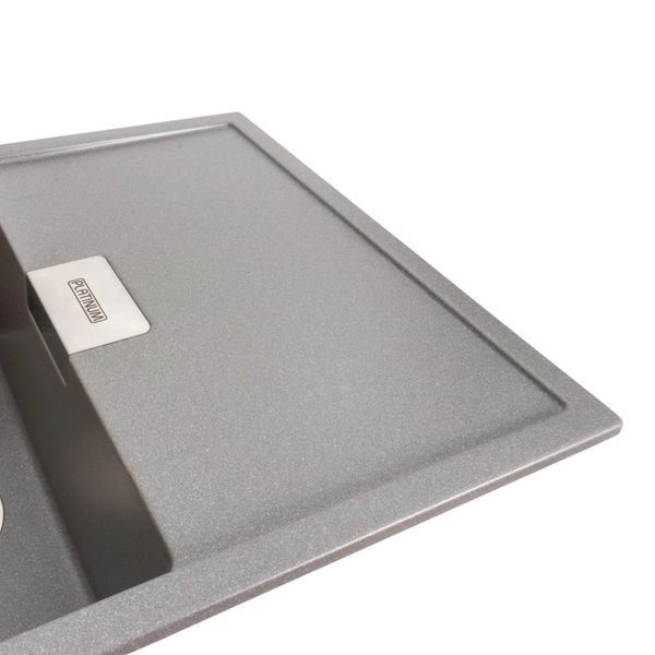 Гранітна мийка для кухні Platinum 8650 DIAMOND матова Сірий мусон 8650 DIAMOND_Gray_Monsoon фото