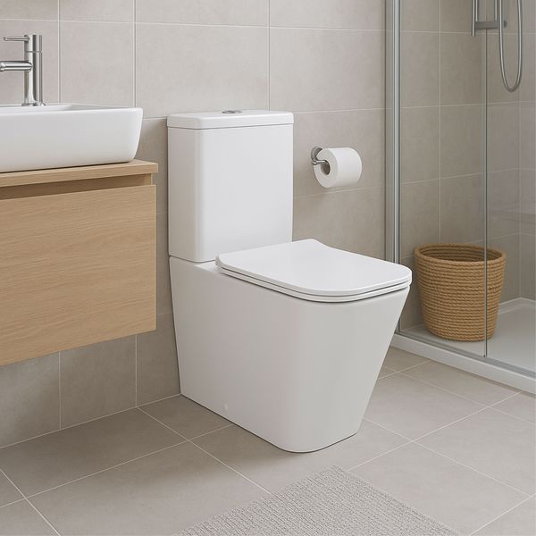Унітаз-компакт Qtap Crow безобідковий з сідінням Soft-close QT05222170W QT05222170W фото