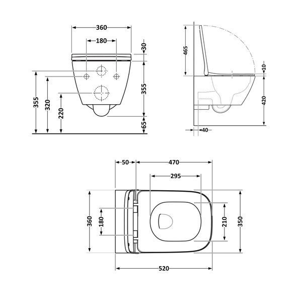 Унітаз підвісний Qtap Crow безобідковий з сідінням Soft-close QT05335170W QT05335170W фото