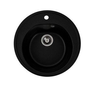 Гранітна мийка для кухні Platinum 510 LUNA матова Чорний металік 510LUNA_BlackMetallic фото