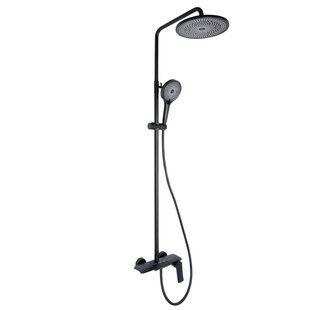 Душова система універсальна Qtap Slavonice на три споживачі (з виливом) QTSLA111BLM45906 Black Matt SD00052030 фото