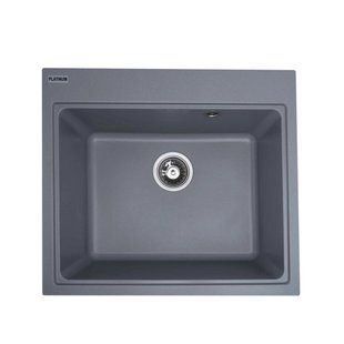Гранітна мийка для кухні Platinum 5852 VESTA матова Сірий металік 5852VESTA_GrayMetallic фото
