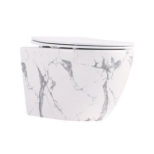 Унітаз підвісний Robin Ultra Quiet 490&times;365&times;325&nbsp;мм, Marble, з сидінням Slim Duroplast / Soft-close / Quick Release QT13332381АSMR Qtap QT13332381АSMR фото