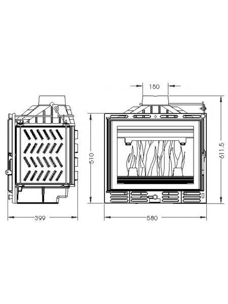 Камінна топка Uniflam 600 PLUS ECO з шибером Ref. 907-597 фото