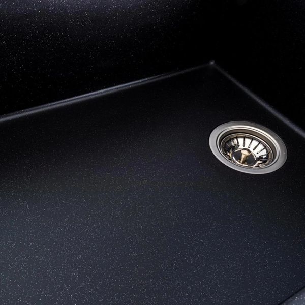 Гранітна мийка для кухні VALESO 8650 DIAMOND матова Чорний металік 8650 DIAMOND_BlackMet фото