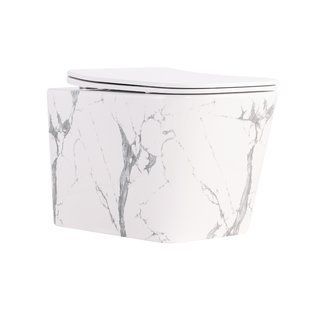 Унітаз підвісний Tern Ultra Quiet 490&times;365&times;325 мм, Marble, з сидінням Slim Duroplast / Soft-close / Quick Release QT17332303ASMR Qtap QT17332303ASMR фото