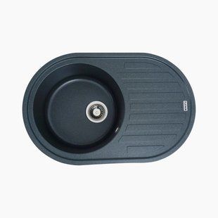 Гранітна мийка для кухні Platinum 7750 LIRA матова Антрацит 7750LIRA_Anthracite фото