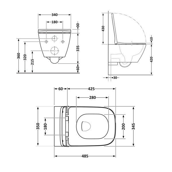 Унітаз підвісний Qtap Tern безобідковий з сідінням Soft-close QT1733052ERW QT1733052ERW фото
