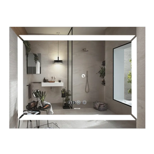 Дзеркало Mixxus LIGHT MR01-80x60 з Led Touch, Anti-fog, димером, регулятором яскравості, годинником (MI5998) MI5998 фото