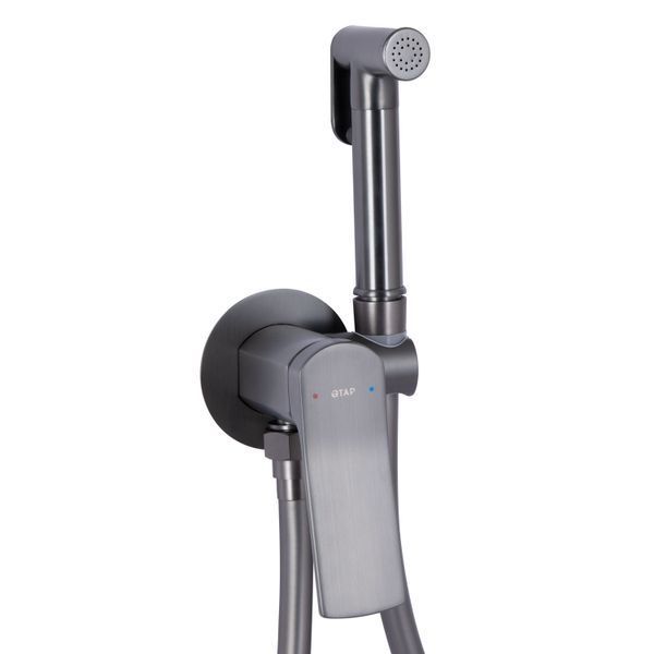 Набір для гігієнічного душу Qtap Slavonice округлий QTSLA262GMB45916 Gunmetal Black PVD QTSLA262GMB45916 фото