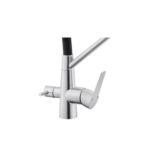 Змішувач для кухні з підключенням до фільтра Kroner KRP Edelstahl Klassisch - ESG03817BLK CV027936 фото