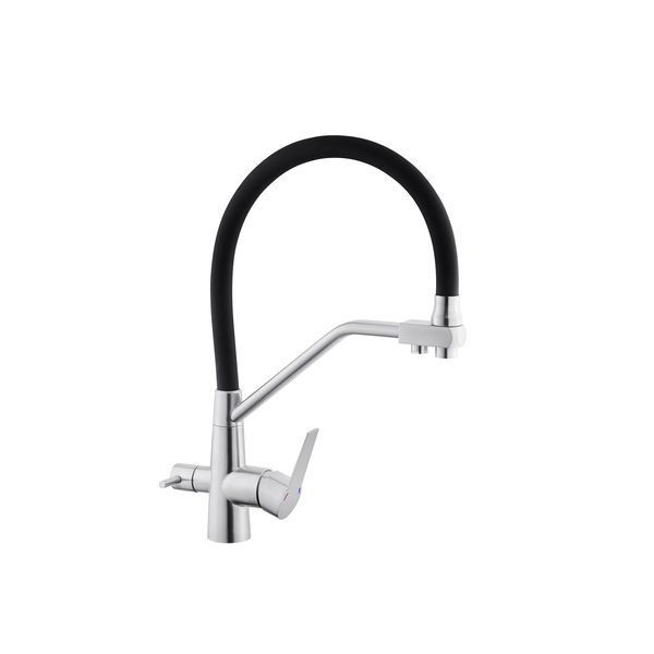 Змішувач для кухні з підключенням до фільтра Kroner KRP Edelstahl Klassisch - ESG03817BLK CV027936 фото