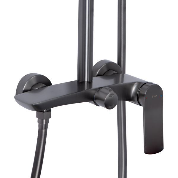 Душова система для душу Qtap Slavonice на два споживачі QTSLA110GMB45913 Gunmetal Black PVD SD00052037 фото