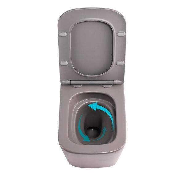 Унітаз підвісний Tern Ultra Quiet 490&times;365&times;325 мм, Stone Grey, з сидінням Slim Duroplast / Soft-close / Quick Release QT17332303ASSG Qtap QT17332303ASSG фото