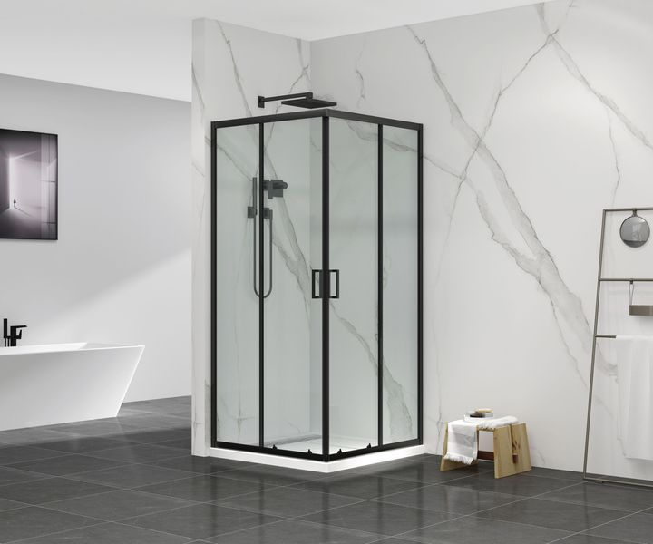 Душова кабіна без піддону Mixxus Premium DIVERSE SC02-90x90x195-TR Black прозоре скло 5мм (MI6862) MI6862 фото