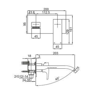 Змішувач для умивальника Koer KB-16007-01 вбудований (Колір хром) (KR3450) KR3450 фото