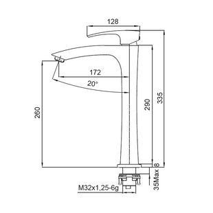 Змішувач для умивальника Koer KB-11007-05 високий (Колір чорний) (KR3441) KR3441 фото