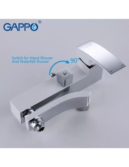 Душова система з виливом Gappo G2407-8, білий хром G2407-8 фото