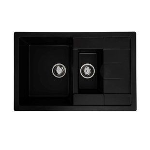 Гранітна мийка для кухні Platinum 7850W TOSKANA матова Чорна 7850W-TOSKANA_Black фото