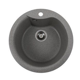 Гранітна мийка для кухні Platinum 480 TURAS матова Сіра 480TURAS_Gray фото