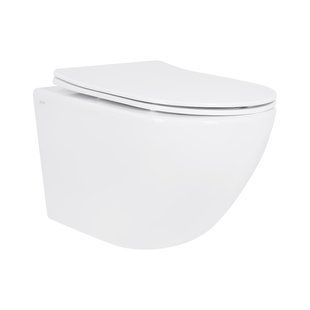 Унітаз підвісний Jay Rimless 485&times;360&times;320 мм, White, з сидінням Slim Duroplast/ Soft-close/ Quick Relase QT07335177RW Qtap QT07335177RW фото