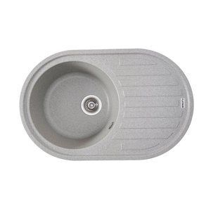Гранітна мийка для кухні Platinum 7750 LIRA матова Сіра 7750LIRA_Gray фото
