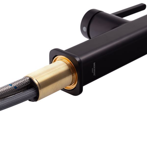 Змішувач для кухні з висувним виливом Mixxus Premium HAMMER 014 BLACK (MI6954) MI6954 фото