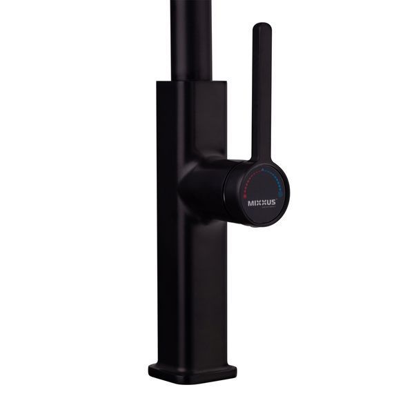 Змішувач для кухні з висувним виливом Mixxus Premium HAMMER 014 BLACK (MI6954) MI6954 фото