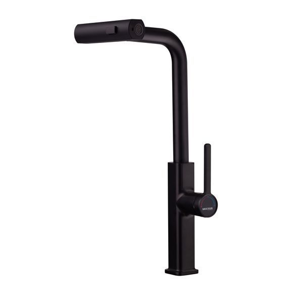 Змішувач для кухні з висувним виливом Mixxus Premium HAMMER 014 BLACK (MI6954) MI6954 фото