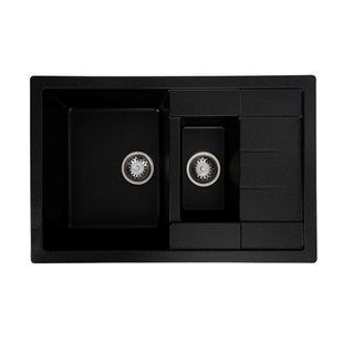 Гранітна мийка для кухні Platinum 7850W TOSKANA матова Чорний металік 7850W-TOSKANA_BlackMetall фото