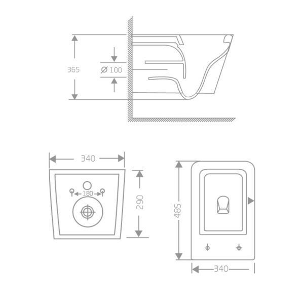 Унітаз підвісний Crow Rimless 485х340х330 мм, White, з сидінням Slim Duroplast/ Soft-close/ Quick Release QT05335171RW Qtap QT05335171RW фото