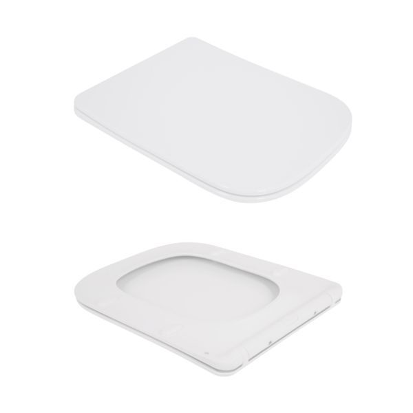 Унітаз підвісний Crow Rimless 485х340х330 мм, White, з сидінням Slim Duroplast/ Soft-close/ Quick Release QT05335171RW Qtap QT05335171RW фото