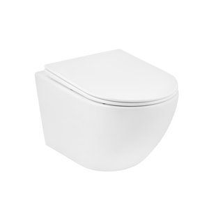 Унітаз підвісний безобідковий Kroner Harz WHI523632 RIMLESS з сидінням (KH523632WHIR) CV032969 фото
