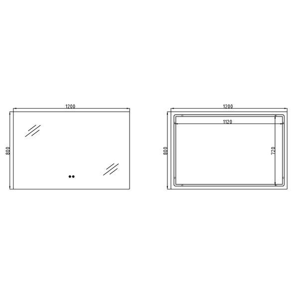 Дзеркало Qtap Taurus (TA1) 1200&times;800 мм з LED-підсвічуванням Touch, з антизапотіванням, з димером, рег. темп. кольору (3000-6500K) QTTAU120080048958 QTTAU120080048958 фото