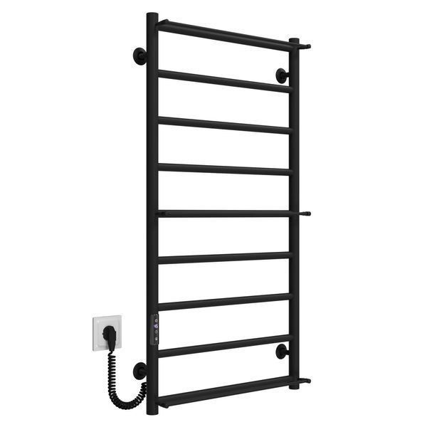 Рушникосушарка електрична Ladder П9 500х1000 Deffi нержавіюча сталь (Чорний, JD03, Ліве підключення) C.LK.100.50.9.E.B.L.1 фото