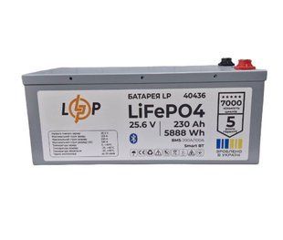 Акумулятор LP LiFePO4 25,6V - 230 Ah (5888Wh) (BMS 200A/100А) метал Smart BT 40436 фото