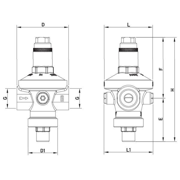 Редуктор тиску Roho R1203-075 - 3/4" ВВ, PN16 (1,5-7 бар) мембранний (RO0148) RO0148 фото