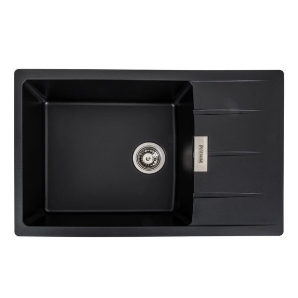 Гранітна мийка для кухні Platinum 7850 ROMA матова Темна скеля 7850 фото