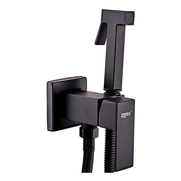 Змішувач для гігієнічного душу Zerix LEB9-123 Black (з лійкою) (кол. чорний) (ZX5572) ZX5572 фото